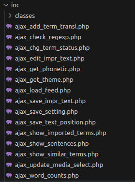 All AJAX files in LWT